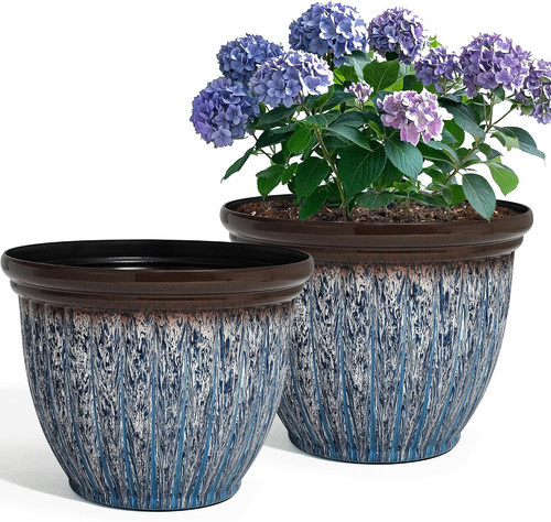 Large flower pots 2 pack - 15", 2-pack