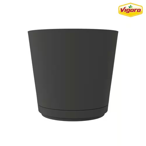 Kyra large black plastic round - plastic,