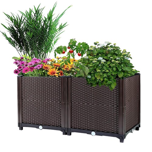 Set large plastic planter - set,